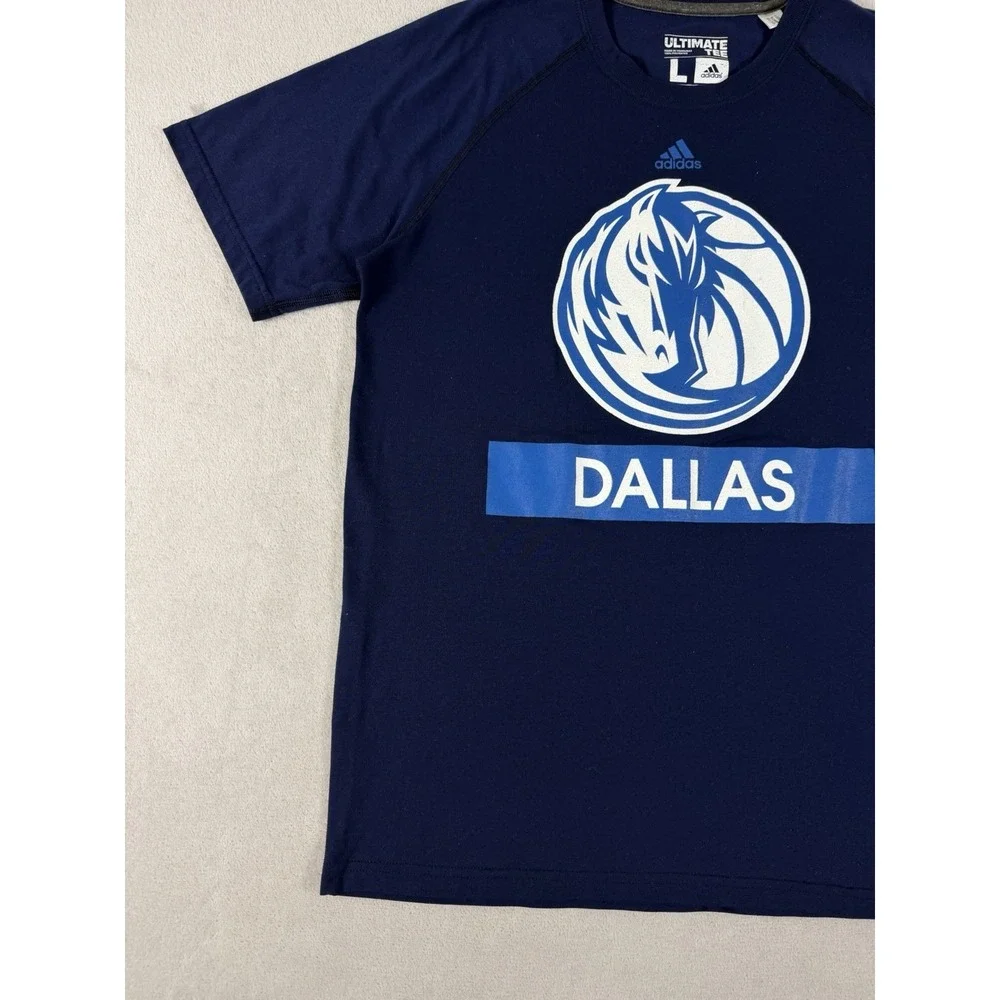 Adidas Dallas Mavericks T Shirt M Large Blue NBA Logo‎ Basketball Tee Athletic